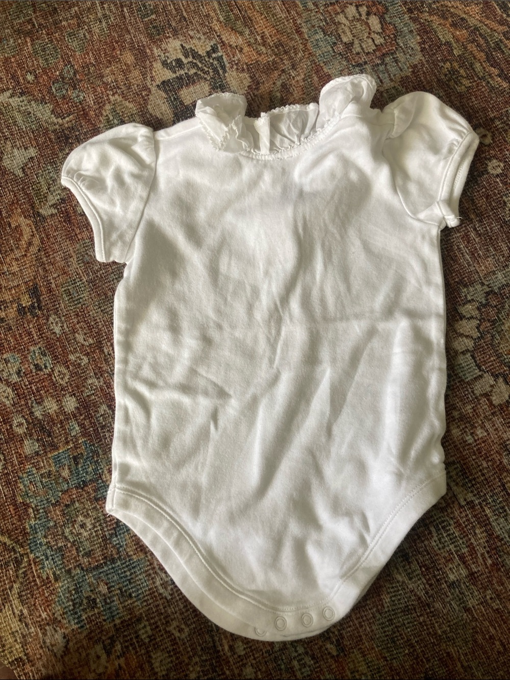 4/$20 Janie and Jack White Ruffle Collar One-Piece Bodysuit